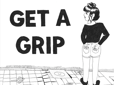 get a grip girl illustration lettering