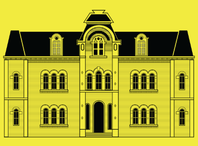 School Building building details illustration