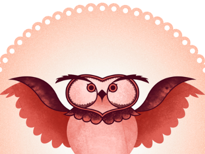 Pink Owl bird illustration owl pink