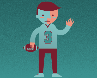 Teen boy football illustration