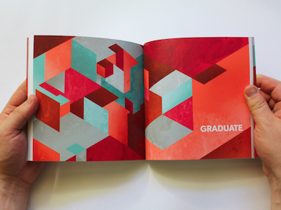Catalogue spread catalogue geometric illustration nscad school shapes university