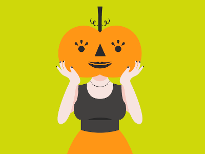 Day Four: Pumpkin Head cute girl halloween jackolantern pumpkin