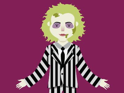 Day Nine: Beetlejuice beetlejuice costume creature dead halloween stripes suit