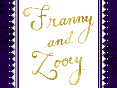 Franny and Zooey script book cover classic design foil gold lettering script