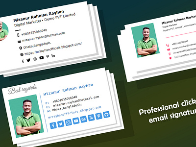 Professional Clickable Responsive HTML Email Signature Design