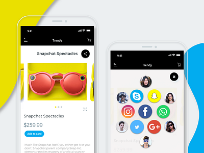 Daily UI #010 Social Share mobile product share shopping social ui design