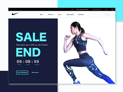 Daily UI, Countdown Timer display nike sale ui design web design