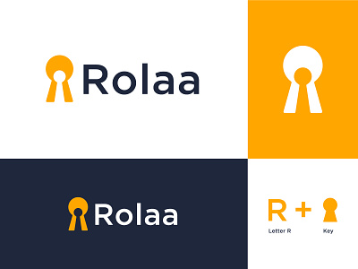 Rolaa icon key logo logo logo modern secure security app vector