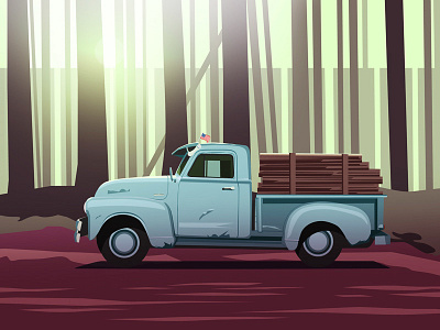Chevrolet 3100 reb adobe background illustration illustrator light vector