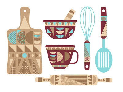 Kitchen objects adobe colours cooking geometry illustrator kitchen objects vector