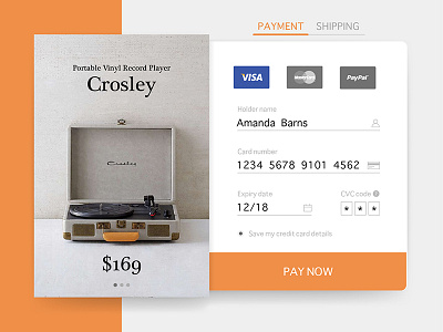 Daily UI #002 : Credit Card Checkout card checkout dailyui interface ui