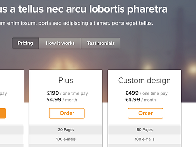 Order page design order order page price pricing pricing table web design