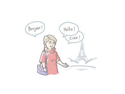 Translation chat illustration languages person translate