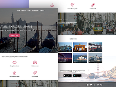 Travel template design page sitebuilder template travel ui web design