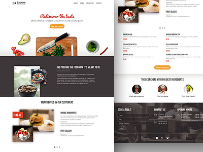 Restaurant template design page restaurant sitebuilder template ui web design