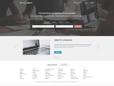 Cylex Business Directory - home page redesign