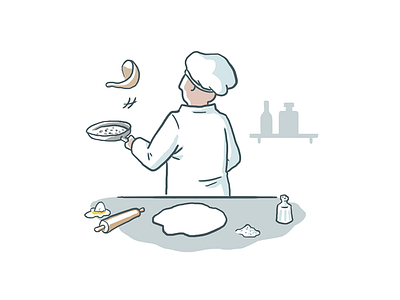 Chef chef cooking illustration ingredients