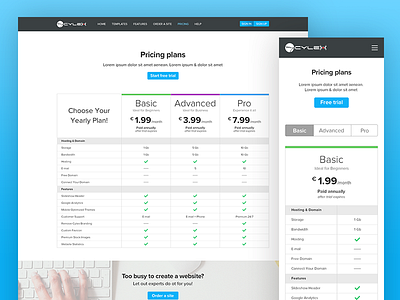 Pricing plans