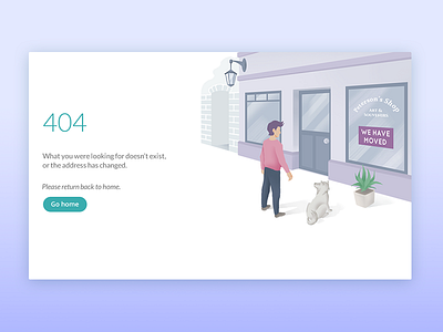 404 Page 404 concept design dog illustration page person shop