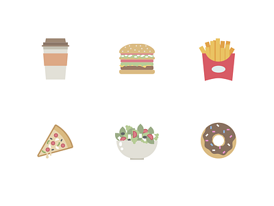 Food & Drink Icons (Free Download) ai coffee cup doughnut free french fries hamburger icon set icons pizza png psd salad