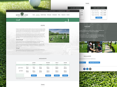 Kings Land golf page design golf golf page kings land redesign ui ux web design