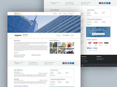 JoZoo company page company design jobs jozoo page profile ui ux web design
