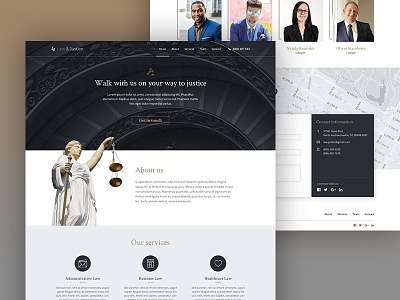 Lawyer template design home page lawyer template ui web design
