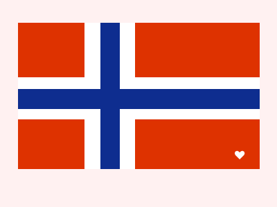 Norway blue flag heart love norway red white