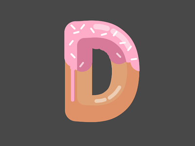 D'DONNUT donnut food ilustration letter d logo