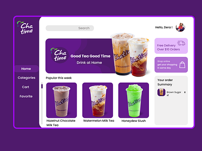 Chatime Web Concept app concept design interface ui ui design user interface website design