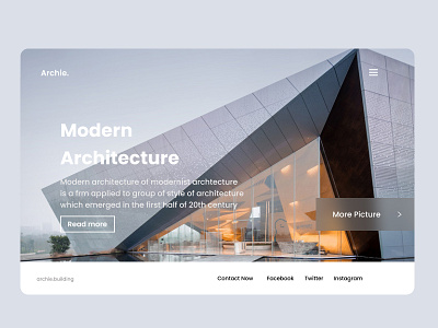 Modern Architecture architecture concept design landing page design ui web design website design