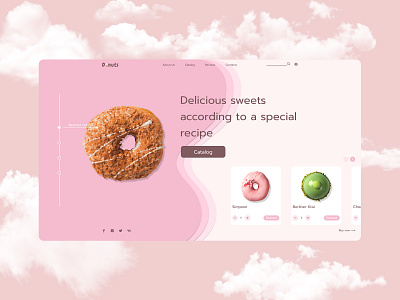 Donut site first page concept design desktop donuts food graphic home page homepage interface landing shop sweet ui uidesign ux webdesign website website design