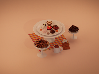 Sweet 3d 3dartist 3drender blender blender3d color cute donuts food isometric lowpoly minimalism modeling sweet