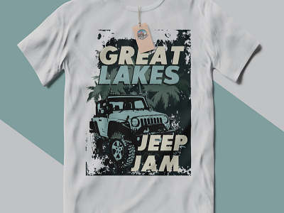 Custom Jeep Car T-Shirt Design awesome car cart clothes custom designs graphics jeep lake mockup modern palm tree professional texture tshirt tshirtdesign