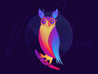 Modern Gradient owl Logo design