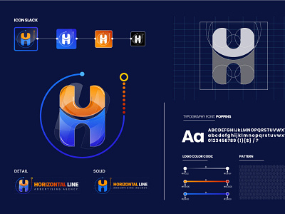 Letter gradient Logo design with branding identity. branding design gradient logo letter logo logo design logo designer minimal modern professional