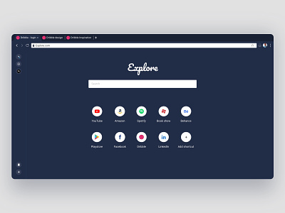 Explore - New Browser design app branding design flat icon minimal typography ui web website
