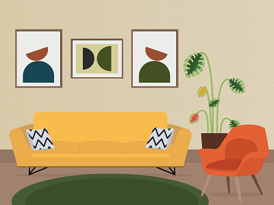 Interior Illustration design flat illustration minimal