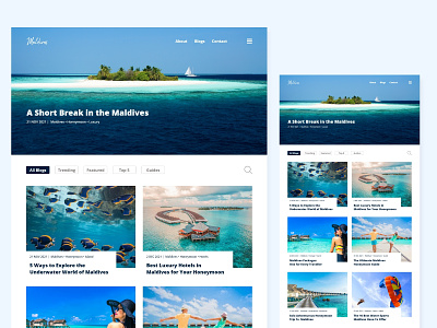 Maldives Blog Page blog blog page minimal travel blog ui website