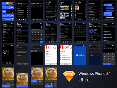 Windows Phone 8.1 Ui Kit - Free .Sketch Download download kit sketch source ui windows phone winphone
