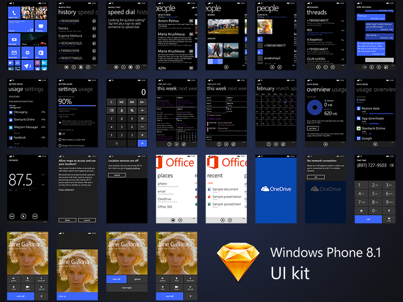 Windows Phone 81 Ui Kit Free Sketch Download By