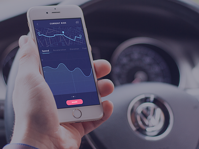 Car App app car dashboard map mobile ride share social statistics ui