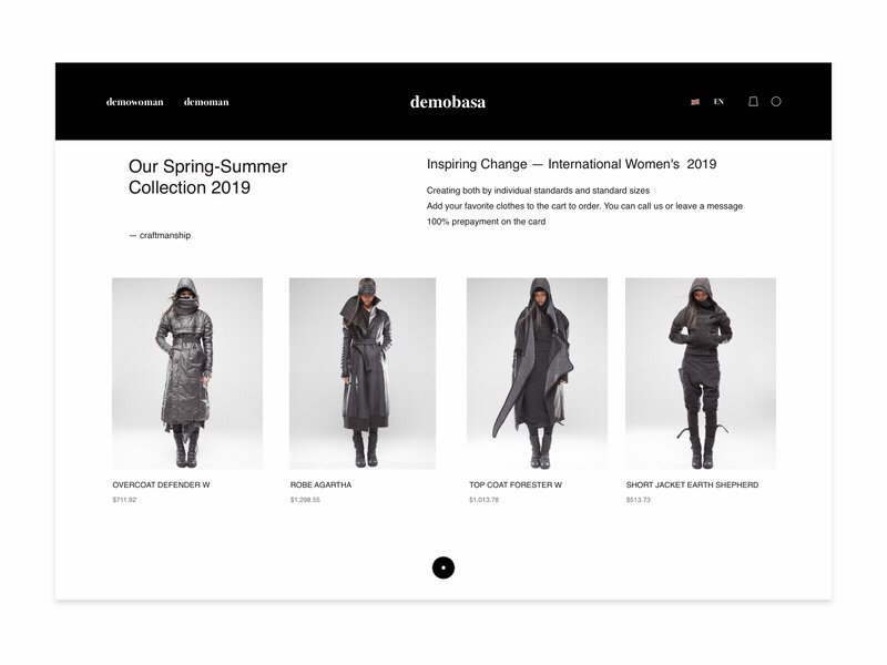 Online fashion e-commerce shop animation animation card cart catalog clothes desktop e-commerce fashion grid shop shopping web website