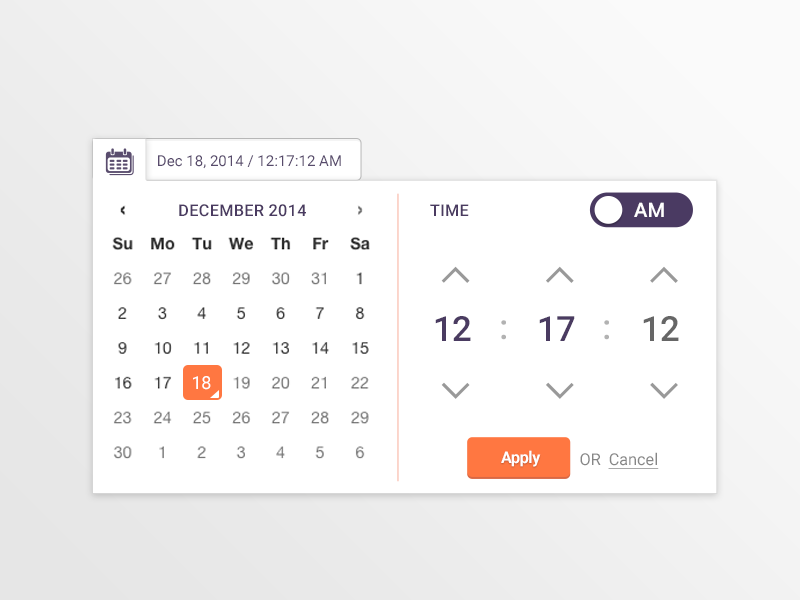 Date/Hour Picker by Upsight Design on Dribbble
