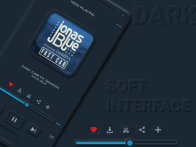 Neumorphic Music App android app design appdeveloper art darkinterface darkmode inspiration interface lightinterface lightmode neumorphic neumorphism softinterface softui uidesign uixdesign