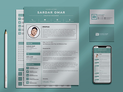 Very Professional and Clean Resume Template with a Cover Letter psd file