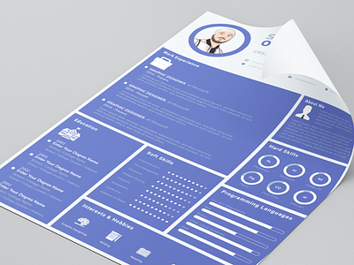 Very Professional and Clean Resume Template with a Cover Letter psd file