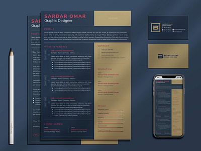 Very Professional and Clean Resume Template with a Cover Letter psd file