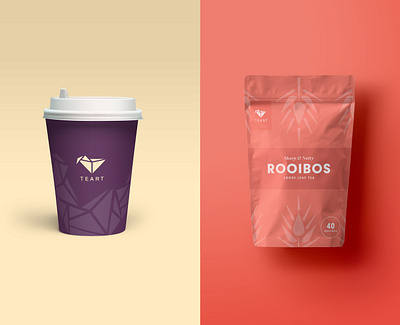 Teart Cup And Bag branding design illustration