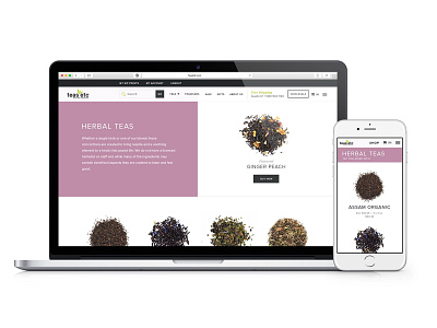 Teas Etc Website design ui web